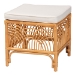 bali & pari Materra Modern bohemian Natural Brown Rattan Footstool