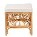 bali & pari Materra Modern bohemian Natural Brown Rattan Footstool - BSOMaterra-Light Honey Ratttan-Stool