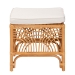 bali & pari Materra Modern bohemian Natural Brown Rattan Footstool - BSOMaterra-Light Honey Ratttan-Stool
