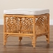 bali & pari Materra Modern bohemian Natural Brown Rattan Footstool - BSOMaterra-Light Honey Ratttan-Stool
