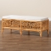 bali & pari Materra Modern bohemian Natural Brown Rattan Bench - BSOMaterra-Light Honey Ratttan-Bench