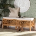 bali & pari Materra Modern bohemian Natural Brown Rattan Bench - BSOMaterra-Light Honey Ratttan-Bench