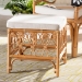 bali & pari Ibiza Modern bohemian Natural Brown Rattan Footstool - BSOIbiza-Light Honey Rattan-Stool