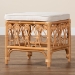 bali & pari Ibiza Modern bohemian Natural Brown Rattan Footstool - BSOIbiza-Light Honey Rattan-Stool