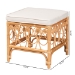 bali & pari Ibiza Modern bohemian Natural Brown Rattan Footstool - BSOIbiza-Light Honey Rattan-Stool