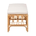 bali & pari Ibiza Modern bohemian Natural Brown Rattan Bench - BSOIbiza-Light Honey Rattan-Bench