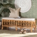 bali & pari Ibiza Modern bohemian Natural Brown Rattan Bench - BSOIbiza-Light Honey Rattan-Bench