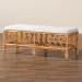 bali & pari Ibiza Modern bohemian Natural Brown Rattan Bench - BSOIbiza-Light Honey Rattan-Bench