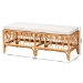 bali & pari Ibiza Modern bohemian Natural Brown Rattan Bench - BSOIbiza-Light Honey Rattan-Bench
