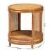 bali & pari Louis Modern Bohemian Natural Brown Rattan End Table - BSOLouis-Light Honey Rattan-ET