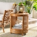 bali & pari Louis Modern Bohemian Natural Brown Rattan End Table - BSOLouis-Light Honey Rattan-ET