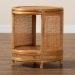 bali & pari Louis Modern Bohemian Natural Brown Rattan End Table - BSOLouis-Light Honey Rattan-ET