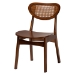 Baxton Studio Giuliana Mid-Century Modern Walnut Brown Finished Wood and Woven Rattan 5-Piece Dining Set - BSORH253C-Walnut Rattan-Round-5PC Dining Set