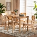Baxton Studio Haviland Mid-Century Modern Oak Brown Finished Wood and Rattan 5-Piece Dining Set - BSORH256C-Natural Rattan-Rectangle-5PC Dining Set