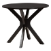 Baxton Studio Linnet Mid-Century Modern Dark Brown Finished Wood and Rattan 5-Piece Dining Set - BSORH254C-Natural Rattan/DB-Round-5PC Dining Set