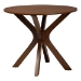 Baxton Studio Linnet Mid-Century Modern Walnut Brown Finished Wood and Rattan 5-Piece Dining Set - BSORH254C-Walnut Rattan-Round-5PC Dining Set