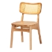 Baxton Studio Dulcet Mid-Century Modern Oak Brown Finished Wood and Rattan 5-Piece Dining Set - BSORH257C-Natural Rattan-Rectangle-5PC Dining Set