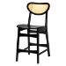 Baxton Studio Hesper Mid-Century Modern Dark Brown Finished Wood and Rattan 5-Piece Pub Set - BSORH253P-Natural Rattan/Dark Brown-5PC Pub Set