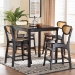 Baxton Studio Hesper Mid-Century Modern Dark Brown Finished Wood and Rattan 5-Piece Pub Set - BSORH253P-Natural Rattan/Dark Brown-5PC Pub Set