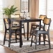 Baxton Studio Tafari Mid-Century Modern Dark Brown Finished Wood and Rattan Pub Set - BSORH254P-Natural Rattan/Dark Brown-5PC Pub Set