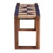 bali & pari Jerilyn Modern Bohemian Two-Tone Navy Blue and Natura Brown Seagrass and Acacia Wood Accent Bench - BSOF232-FT23-Navy Blue/Brown Triangle Pattern-Bench