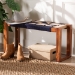 bali & pari Jerilyn Modern Bohemian Two-Tone Navy Blue and Natura Brown Seagrass and Acacia Wood Accent Bench - BSOF232-FT23-Navy Blue/Brown Triangle Pattern-Bench