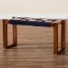 bali & pari Jerilyn Modern Bohemian Two-Tone Navy Blue and Natura Brown Seagrass and Acacia Wood Accent Bench - BSOF232-FT23-Navy Blue/Brown Triangle Pattern-Bench