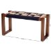 bali & pari Jerilyn Modern Bohemian Two-Tone Navy Blue and Natura Brown Seagrass and Acacia Wood Accent Bench - BSOF232-FT23-Navy Blue/Brown Triangle Pattern-Bench