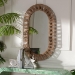 bali & pari Geona Modern Bohemian Metal and Natural Brown Seagrass Accent Wall Mirror - BSOF232-FT28-Jute-Mirror