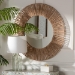 bali & pari Leala Modern Bohemian Metal and Natural Brown Seagrass Accent Wall Mirror - BSOF232-FT30-Jute-Mirror