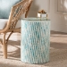 Baxton Studio Draven Modern Bohemian White and Blue Mother of Pearl End Table - BSOF232-FT37-Accent Table
