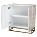 Baxton Studio Ercilia Modern Bohemian White and Rustic Brown Mother of Pearl Storage Cabinet - BSOF232-FT43-Cabinet