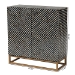 Baxton Studio Belenus Modern Bohemian Two-Tone Black and Grey Mother of Pearl and Gold Metal Storage Cabinet - BSOF232-FT52-Cabinet