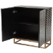 Baxton Studio Belenus Modern Bohemian Two-Tone Black and Grey Mother of Pearl and Gold Metal Storage Cabinet - BSOF232-FT52-Cabinet