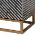 Baxton Studio Belenus Modern Bohemian Two-Tone Black and Grey Mother of Pearl and Gold Metal Storage Cabinet - BSOF232-FT52-Cabinet