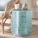 Baxton Studio Olesia Modern Bohemian Blue Mother of Pearl End Table - BSOF232-FT59-Accent Table