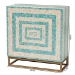 Baxton Studio Utari Modern Bohemian Two-Tone Beige and Blue Mother of Pearl and Gold Metal Storage Cabinet - BSOF232-FT85- Cabinet