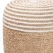 bali & pari Nequiel Modern Bohemian Natural Brown Seagrass and Woven Rope Ottoman Footstool - BSOF234-FT5-Seagrass/Cotton-Stool