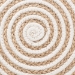 bali & pari Nequiel Modern Bohemian Natural Brown Seagrass and Woven Rope Ottoman Footstool - BSOF234-FT5-Seagrass/Cotton-Stool