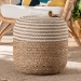 bali & pari Nequiel Modern Bohemian Natural Brown Seagrass and Woven Rope Ottoman Footstool - BSOF234-FT5-Seagrass/Cotton-Stool