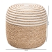bali & pari Nequiel Modern Bohemian Natural Brown Seagrass and Woven Rope Ottoman Footstool - BSOF234-FT5-Seagrass/Cotton-Stool