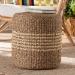 bali & pari Wickham Modern Bohemian Natural Brown Seagrass Ottoman Footstool - BSOF234-FT6-Seagrass/Palm Leaf-Stool