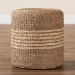 bali & pari Wickham Modern Bohemian Natural Brown Seagrass Ottoman Footstool - BSOF234-FT6-Seagrass/Palm Leaf-Stool