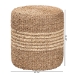 bali & pari Wickham Modern Bohemian Natural Brown Seagrass Ottoman Footstool - BSOF234-FT6-Seagrass/Palm Leaf-Stool