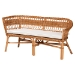 Baxton Studio Nella Modern Bohemian Natural Brown Finished Wood and Rattan 3-Piece Dining Nook Set - BSONella-Natural/Light Honey Rattan-3PC Dining Set