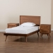 Baxton Studio Melora Mid-Century Modern Walnut Brown Finished Wood and Rattan Twin Size 3-Piece Bedroom Set - BSOMG0004-Ash Walnut-Twin 3PC Bedroom Set