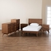 Baxton Studio Melora Mid-Century Modern Walnut Brown Finished Wood and Rattan Twin Size 5-Piece Bedroom Set - BSOMG0004-Ash Walnut-Twin 5PC Bedroom Set