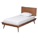 Baxton Studio Melora Mid-Century Modern Walnut Brown Finished Wood and Rattan Twin Size 5-Piece Bedroom Set - BSOMG0004-Ash Walnut-Twin 5PC Bedroom Set