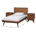 Baxton Studio Melora Mid-Century Modern Walnut Brown Finished Wood and Rattan Twin Size 3-Piece Bedroom Set - BSOMG0004-Ash Walnut-Twin 3PC Bedroom Set