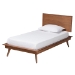 Baxton Studio Melora Mid-Century Modern Walnut Brown Finished Wood and Rattan Twin Size 3-Piece Bedroom Set - BSOMG0004-Ash Walnut-Twin 3PC Bedroom Set